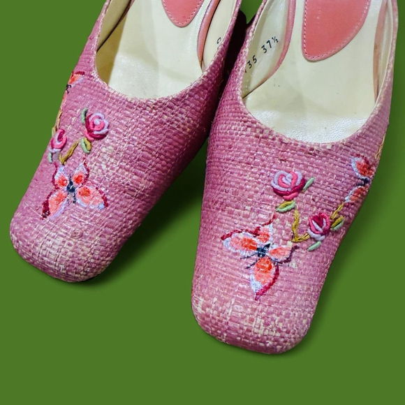 Pink Embroidered Women's Slip-On Mules - Picture 7 of 9